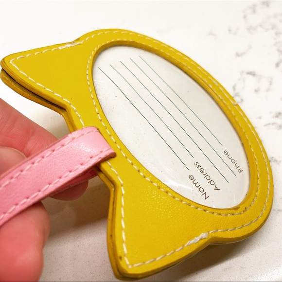 Fine Feline Leather Luggage Tag - Picture 7 of 8